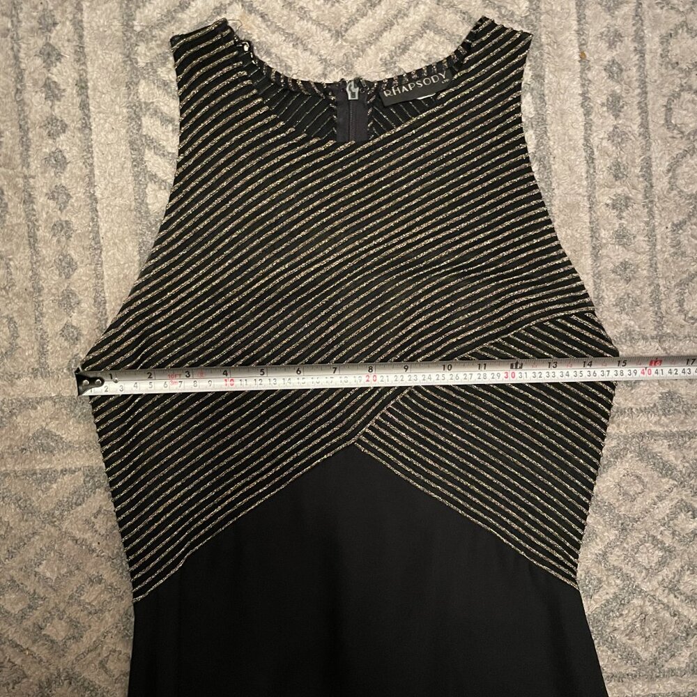 Rhapsody Party Dress Black and Gold Sparkly Size 6 - Picture 7 of 8